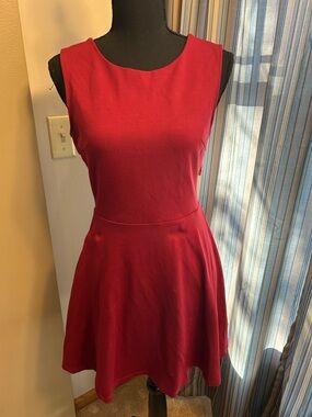 Lulu's Red Sleeveless Fit-and-Flare Mini Dress